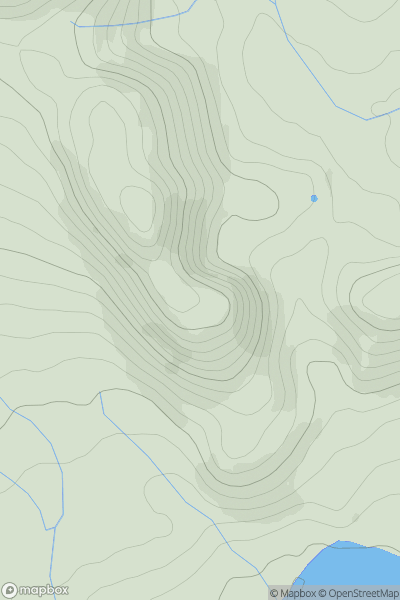 Thumbnail image for Birk Crag [Lake District E] showing contour plot for surrounding peak